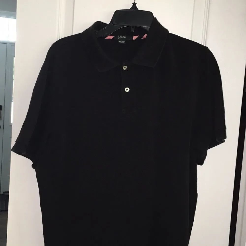 Black Pink trim J. Crew Polo Golf Polo shirt L vintage retro hipster